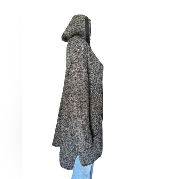 Free People Womens Knit Toggle Sweater Coat with Hood Charcoal Gray Size Medium - Picture 5 of 14